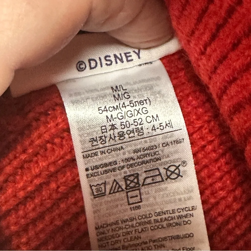 Baby GAP Red Mickey Mouse Embroidered Beanie Disney,M. EUC!
